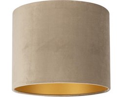 Uniqq Lampenkap velours taupe Ø 30 cm - 20 cm hoog