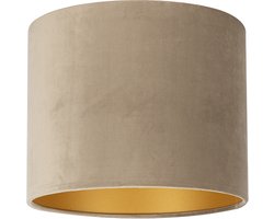 Uniqq Lampenkap velours taupe Ø 30 cm - 20 cm hoog
