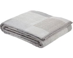 Unique Living Bedsprei - Ferdi - 220x220 cm - Afwasbaar - Grijs - Wit - Creme