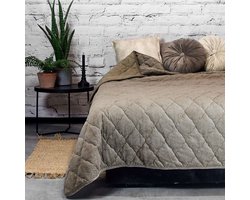 Unique Living - Bedsprei Jenny - taupe - 220x220cm