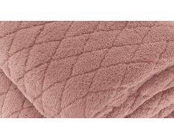 Unique Living Ezra - Fleece - Plaid - XL - 220x240 cm - Old Pink