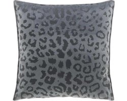 Unique Living - Kussen Nala 45x45cm dark grey - antraciet - Kussen woonkamer of slaapkamer - panther print