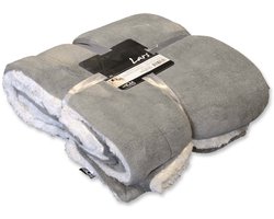 Unique Living | Lars coral fleece/suede plaid 150x200cm grijs
