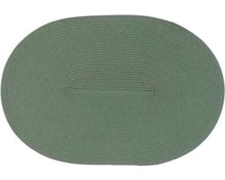 Unique Living | Placemat Daisy | Ovaal | Rotan | Donkergroen | 45x30cm