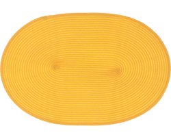 Unique Living | Placemat Daisy | Ovaal | Rotan | Geel/Oranje | 45x30cm