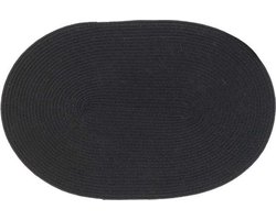 Unique Living | Placemat Daisy | Ovaal | Rotan | Zwart | 45x30cm