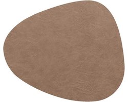 Unique Living - Placemat Floris - Rond - Polyester - Taupe - 39x30,5cm