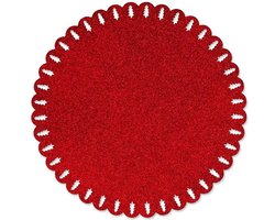 Unique Living | Placemat Xmas | Rond | Polyester | Rood | Ø38cm