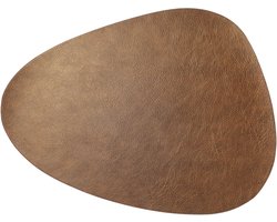 Unique Living placemats Floris lederlook - 1x - 39 x 30 cm - koper - PU leather - tafel onderleggers