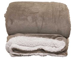 Unique Living - Plaid - Fleece Deken - Lars XL - 220x240cm - Taupe