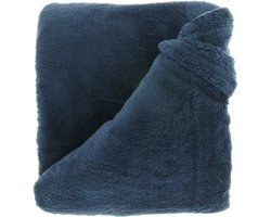 Unique Living Plaid Justin - Polyester - Blauw - 150 x 200 x 0 cm (BxHxD)