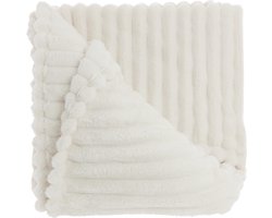 Unique Living Plaid Lex - Polyester - Dove White - 150 x 200 x cm (BxHxD)