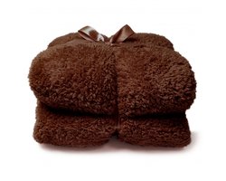 Unique Living Plaid Teddy - Polyester - Bruin - 200 x x 150 cm (BxHxD)