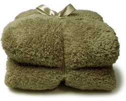 Unique Living Plaid Teddy - Textiel - Groen - 200 x x 150 cm (BxHxD)