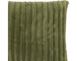 Unique Living Sierkussen Lex - Polyester - Groen - 50x50 cm - Winter Green - Brede Rib