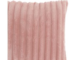 Unique Living Sierkussen Lex - Polyester - Roze - 50x50 cm - Old Pink - Brede Rib