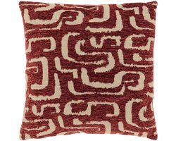 Unique Living Sierkussen Liam - Stof - Bordeaux/Rood/Bruin - 45 x 45 x cm (BxHxD)