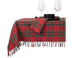 Unique Living - Tafelkleed Xmas Tartan - 150x250cm - Red