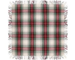 Unique Living - Tafelkleed Xmas Tartan - 90x90cm - White