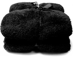 Unique Living Teddy Plaid - 150x200 cm - Black