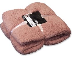 Unique Living | Teddy plaid 150x200cm oud roze