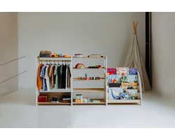 Unique Treasure – Montessori Kindermeubel Set 3-delig – Berkenhout – Speel- & Opbergsysteem – Naturel