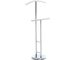 Uniseks Dressboy van Metaal met Broekstang en Kleerhanger – Ruimtebesparende Kledingbutler in Zilver