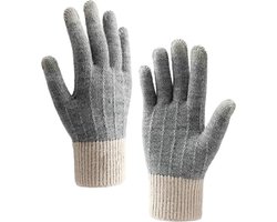 Unisex Gebreide Touchscreen Handschoenen Windproof Grijs - Maat L
