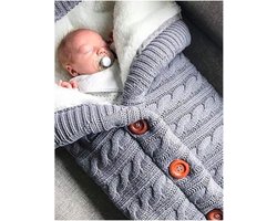 Unisex Infant Swaddle Blankets Soft Thick Fleece Knit Baby Girls Boys Stroller Wraps (Baby Grey)