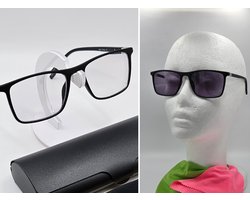 Unisex leesbril met meekleurende glazen +3,0 / photochromic reading glasses / sunreader 2024 / chameleon bril / fotochroome grijze lenzen +3.0 / bril met brillenkoker en microvezel doek / zonnebril / lunettes de soleil / Aland optiek