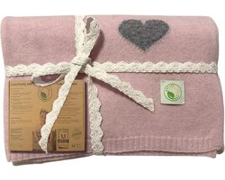 Unisex Merino Wol en Kasjmier Babydeken - 4 Seizoenen, 100 x 80 cm, Roze