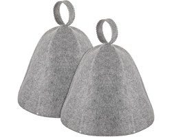 Unisex saunamuts Wollen saunamuts Stoommuts Russische saunamuts Badkameraccessoires - Twee grijze stuks