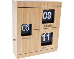 United Entertainment ® - Bamboe Retro Flip Down Tafelklok