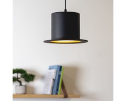 United Entertainment ® - Hoge Hoed Hanglamp - Zwart-goudkleur folie
