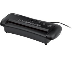 United Office Opzet Papiervernietiger - Uittrekbare telescooparm voor ronde of hoekige prullenbakken - Snijtype: strip-cut - Snijcapaciteit: max. 6 vel A4 (80 g/m²) - Veiligheidsniveau: P-2 (DIN66399) - Automatische start/stop-functie