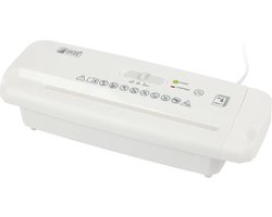 United Office Opzet Papiervernietiger Wit - Uittrekbare telescooparm voor ronde of hoekige prullenbakken - Snijtype: strip-cut - Snijcapaciteit: max. 6 vel A4 (80 g/m²) - Automatische start/stop-functie
