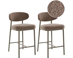 UNITY - Set van 2 barstoelen - Taupe - Bouclé