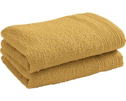 Univers Décor - "Spa" badstof gastendoekjes - 30 x 50 cm - Set van 2 - 400 g/m - Maïs Geel