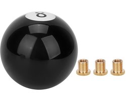 Universal 8-Ball Gear Shift Knob - Zwart Acryl met 3 Adapters voor Handgeschakelde Auto's
