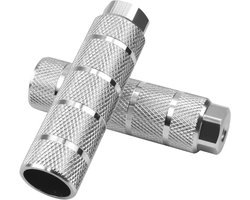 Universal Aluminum Bike Foot Pegs 2 Pcs for BMX Stunt Cycling - Non-Slip Rear Feet Pedals Accessory for Mountain Bike (Silver)