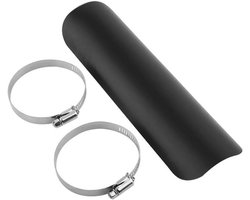 Universal Motorcycle Heat Protection Plate - Exhaust Heat Protection with 2 Clamps - Black by Jadeshay