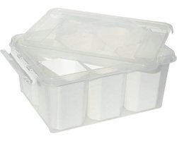 Universal storage box met deksel 400x300x190 mm - incl. 6 witte inzetten