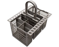 Universeel Bestekmand voor Vaatwasser - 8 Vakken - Hittebestendig - Met Inkeping - 20.7*16.1*12 CM - Plastic - Vaatwasseraccessoires & onderdelen - Bestekbak - Bestekhouder - Geschikt voor Hotpoint, Indesit en Whirlpool - Grey