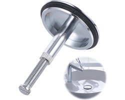 Universele 43mm Badstopper met Verstelbare Schroef, RVS en Messing Afvoerstop voor Badkamer en Keuken, Geschikt voor 48-68mm Afvoeren