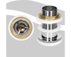 Universele afvoerset voor wastafels zonder overloop in roestvrij staal ML design