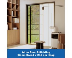 Universele Airco Deurafdichtingskit 211,5 x 93 cm - Energiebesparende Ritssluiting voor Airco Slang - Airco Deur Afdichting – Deurafdichting voor Schuifdeuren, Binnen en Buiten Deuren