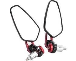 Universele aluminium achteruitkijkspiegels voor motoren - 7/8" (22mm) bar-end spiegels in rood voor verbeterde zichtbaarheid en veiligheid