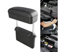 Universele auto PU leer gewikkeld armsteun doos kussen auto armsteun doos mat met opbergdoos (zwart)