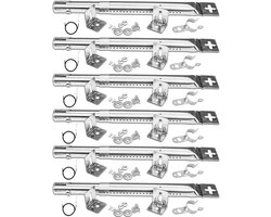 Universele Branders van 31-45 cm voor Diverse Barbecues, RVS Warmtebescherming, 6 Stuks, Geschikt voor Landmann, Enders en Campingaz