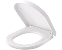 Universele D-vormige wc-bril met valrem en metalen scharnier - 360 graden verstelbaar - gemakkelijk te verwijderen en te reinigen - afmetingen 450 x 361 x 53 mm